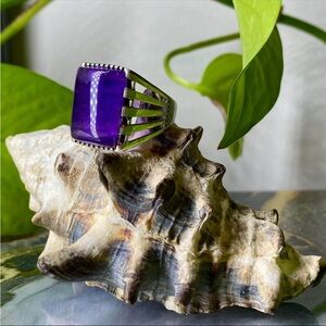 .925 Sterling Silver Men’s Amethyst Ring Size 11 1/4